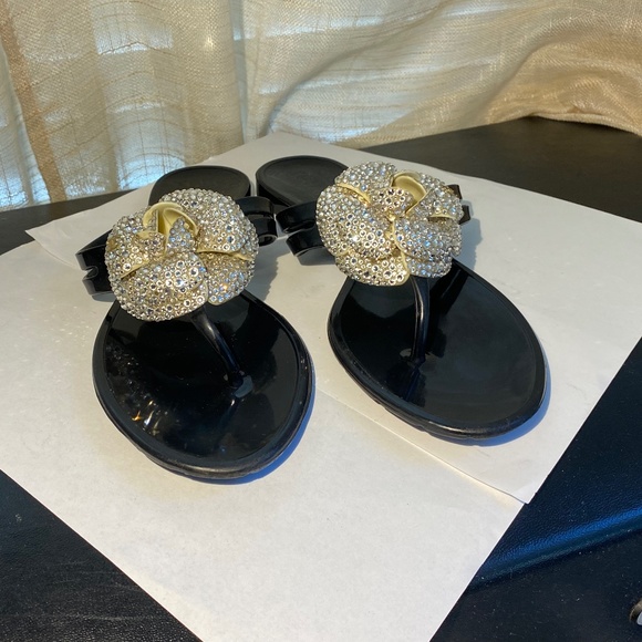 Chanel thong jelly sandals slides 38-8 Italy flip-flops flats mules slip-ons ins - Picture 3 of 8